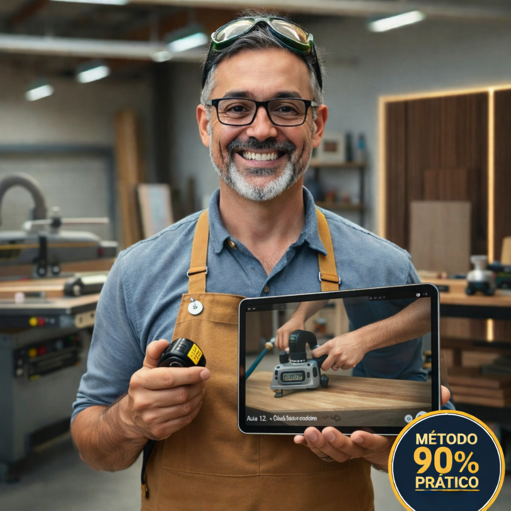 Luceandro na Marcenaria fazendo móveis